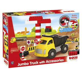 Camion Jumbo cu cuburi de construit, 40 piese, Dolu
