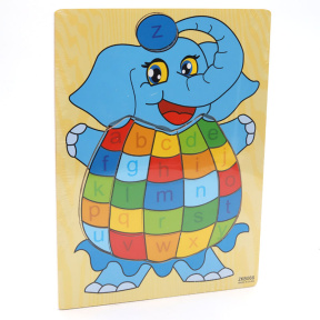 Деревянный пазл Слон, New World