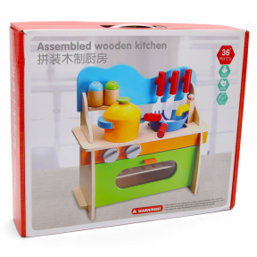 Дерев. игровой набор Кухня с посудой, код 128630