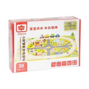 Трек деревянный с машинками