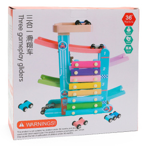 Pistă de curse cu 4 nivele din lemn