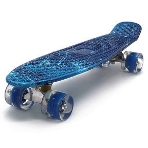 Penny board cu lumină YB-104, albastru