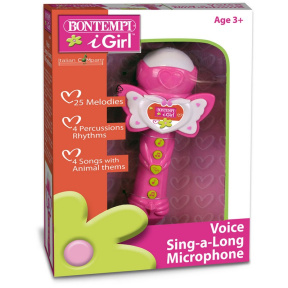 Instrument muzical microfon pentru copii, roz, Bontempi