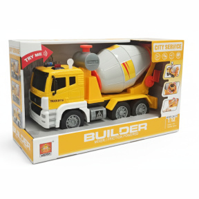 Autobetonieră cu inerție 1:12 (lumină) galbenă