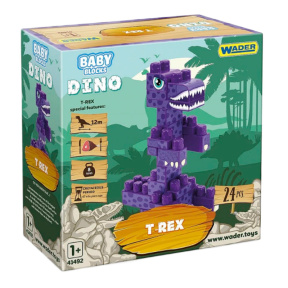 Constructor Baby Blocks Dino T-Rex, 24 piese, Wader
