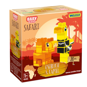 Constructor Baby Blocks Safari Struț și cămilă, 20 piese, Wader