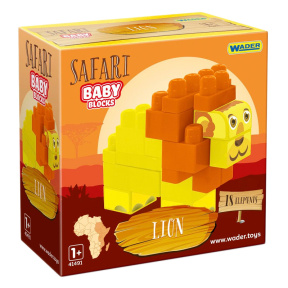 Constructor Baby Blocks Safari Leu, 18 piese, Wader