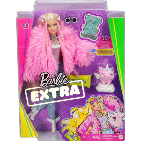 Păpușă Barbie în haina de blană pufoasă "Extra"