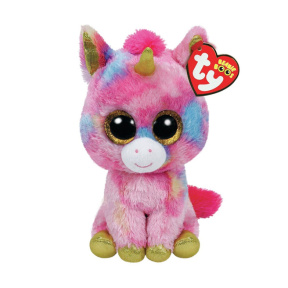 Jucărie moale TY Beanie Boos Unicorn multicolor Fantasia, 15 cm