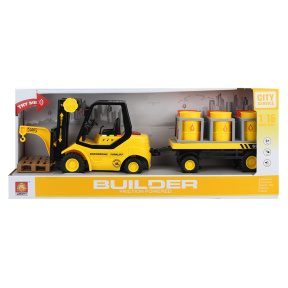 Погрузчик инерционный 1:16 "Forklift w/ 6 Oil Drums"