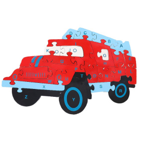 Puzzle din lemn "Mașină pompieri"