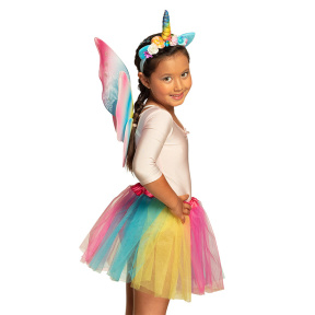 Costum "Unicorn fairy"(diademă, aripi, fusta-tutu)