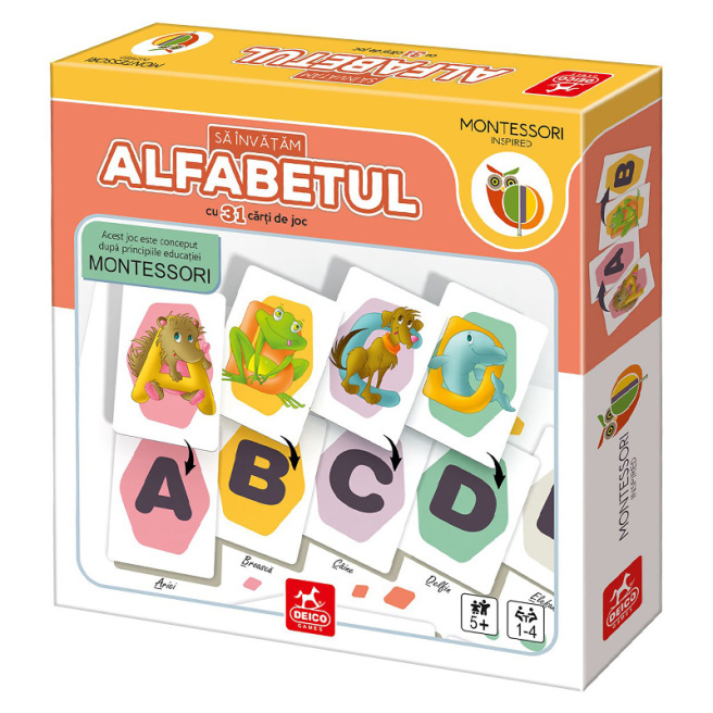 Игра Montessori "Să învățăm Alfabetul"