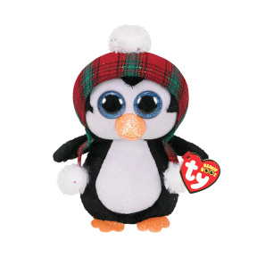 Jucărie de pluș-breloc Beanie Boos Pinguin de craciun Cheer 15 cm TY