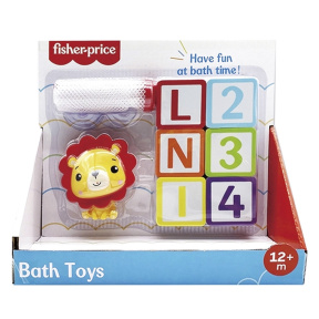 Набор игрушек для ванны Буквы, цифры и игрушка Лев, Fisher Price