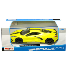 Машина MAISTO DieCast 1:24 2020 Chevrolet Corvette Stingray Coupe, желтая