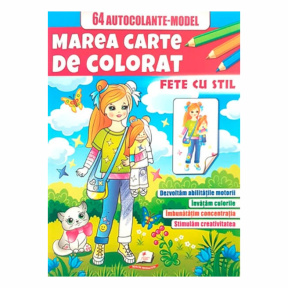 Marea cartea de colorat+autocolante. Fete cu stil