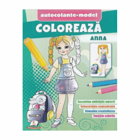 Colorează+autocolante. Anna