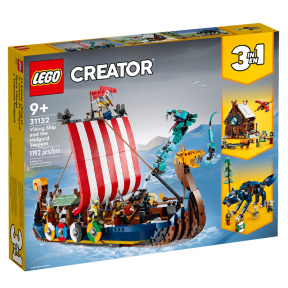 Constructor LEGO Creator Corabia vikinga și șarpele din Midgard