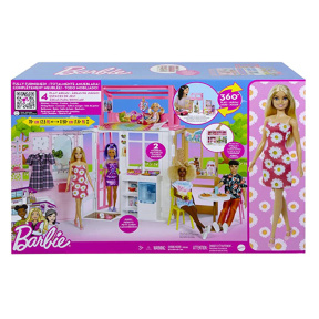 Casă portabilă Barbie cu păpușă