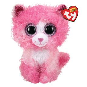 Мягкая игрушка Beanie Boos- Кошка розовая с кудрявой шерстью Reagan