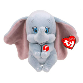 Jucărie moale Beanie Babies- Lic Disney Elefant cu sunet Dumbo