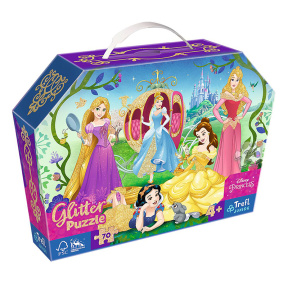 Puzzle "70 Glitter" -  Prințesele Disney fericite