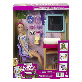 Set de joacă Barbie Self-Care "Wellness Sparkle Mask Day Spa"