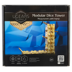 Dispozitiv mecanic din lemn Modular Dice Tower pentru jocuri de masă