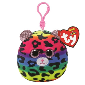 Jucărie moale-breloc Squish-A-Boss Leopard colorat Dotty