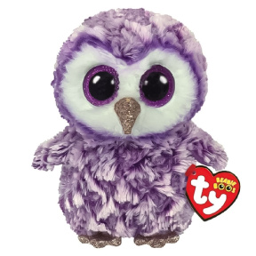 Jucărie moale Beanie Boos Bufniță violetă Moonlight