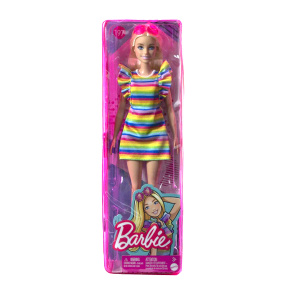 Papușă Barbie Blondă în rochie curcubeu