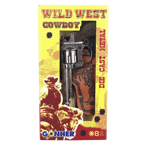 Set "Wild West": revolver (8 gloanțe), toc, insignă