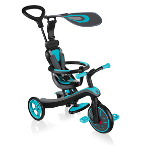 Tricicletă pentru copii 4în1, negru-turquoise