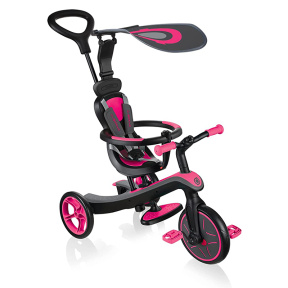 Tricicletă pentru copii 4în1, negru-roz