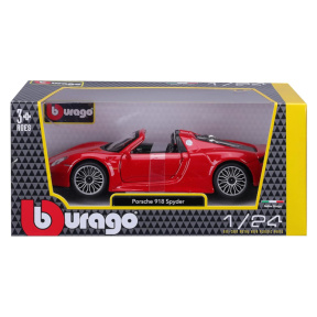 Машина Bburago Die-Cast 1:24 Porsche 918 Spyder, красная