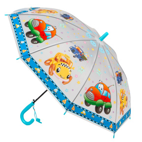 Зонт детский транспорт, голубой