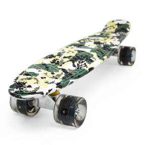 Penny board cu lumină YB-104, camuflaj verde