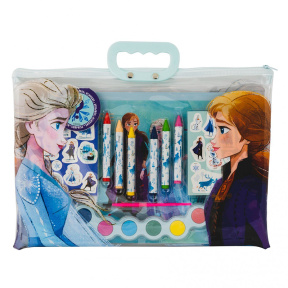 Набор для рисования в прозрачной сумке Frozen, 17 предметов