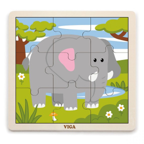 Puzzle din lemn "Elefant"