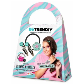 Set cu rășină epoxidică  "Be TrenDIY", Elastic pentru păr și agrafe