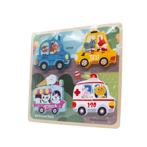 Puzzle din lemn în ramă Transportul Public, cod 188124