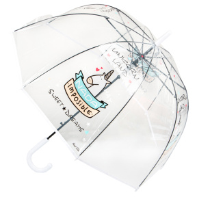 Umbrelă transparentă Unicorn, albă