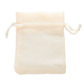 Мешочек джутовый с кулиской, белый