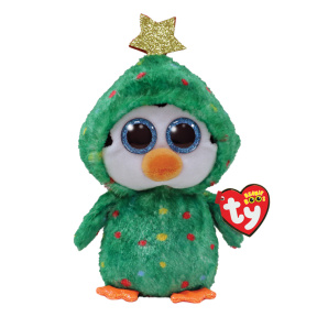 Jucărie moale Beanie Boos Pinguin Noel 15 cm.