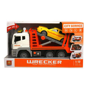 Transportator auto inerțial 1:12 „Auto Transport Trailer Truck” (lumină, sunete)