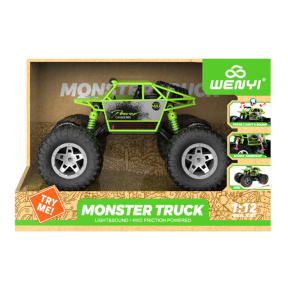 Машина "Monster truck" 4WD, зеленая, (свет,звук)