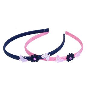 Ободок узкий "Бабочки-Цветочки"