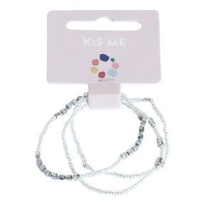 Набор браслетов "Формы" 3 шт. серебро