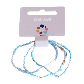 Set brățări "Forme" 3 buc. albastru deschis